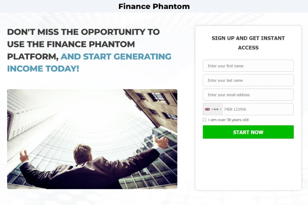 Finance Phantom AI crypto trading platform website